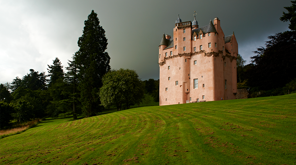 The pink Craigievar Castle in Aberdeenshire, Scotland